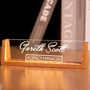 Personalized Desk Name Plate, Custom Lighted Name Sign, Office Desk Accessories, Coworkers Gifts, New Job Gifts, Graduation Gift, Boss Gifts