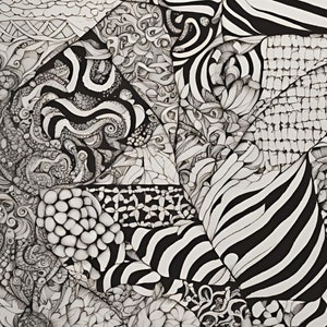 Unique Zentangle Patterns Template Pack - Digital Download for Creative Projects