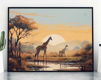 Impression de voyage en Afrique du Sud - Safari en Afrique du Sud, affiche en Afrique du Sud, cadeau d'anniversaire