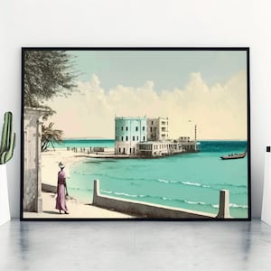 Somalia Wall Art Print, Lido Beach, Mogadishu, Somali Poster, Home Decor, Gift Print