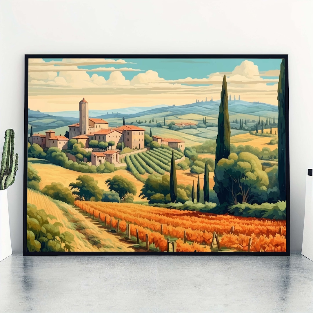 Tuscany Travel Print Wall Art Tuscany Italy Wall Hanging Home