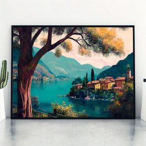 Lake Como Travel Print, Italy Art Print, Lake Como Wall Art, Travel Poster, Europe Print, Wall Decor, Housewarming, Anniversary Gift