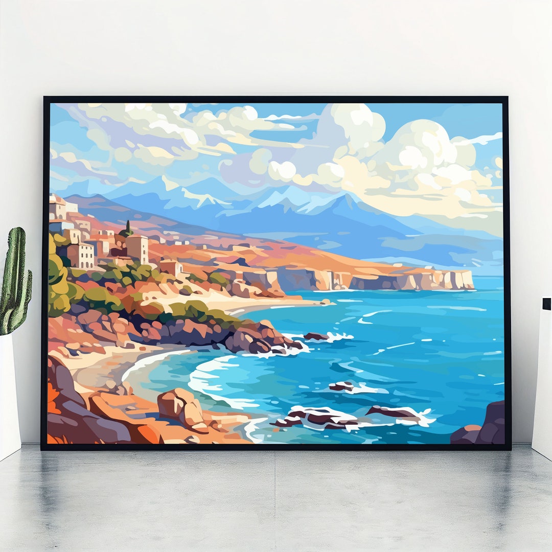 Crete Travel Print Wall Art Crete Greece Wall Hanging Home Etsy