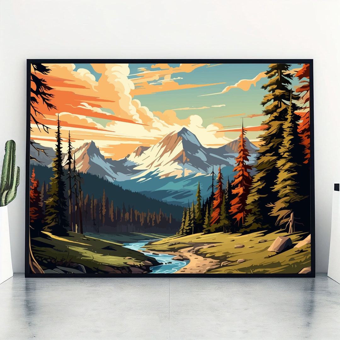 Rocky Mountain National Park Travel Print Wall Art Rocky Mountain Wall
