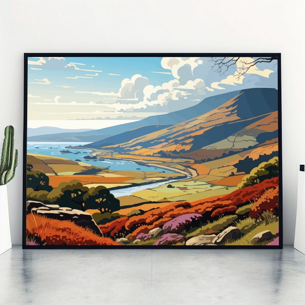 Exmoor Travel Print Wall Art Exmoor Wall Hanging Home Deco National Park Gift Exmoor Lovers Wall Art Print Exmoor National Park Wall Art