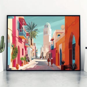 Tunisia Travel Print Wall Decor Wall Art Tunisia Wall Hanging Home Décor Tunisia Gift Art Lovers North Africa Art Lover Gift Print Art