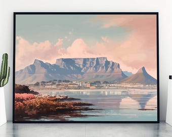 Cape Town Travel Print, South Africa Wall Art, Housewarming, Home Décor, Gift Art Lovers