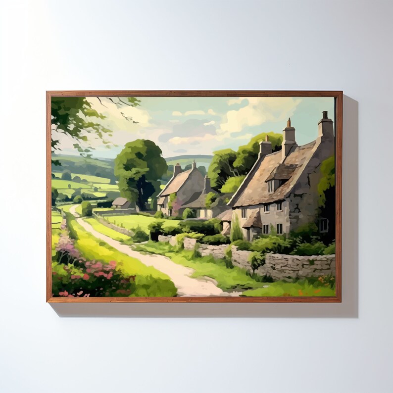 Cotswolds Travel Print Cotswolds Wall Art Cotswolds Illustration Travel