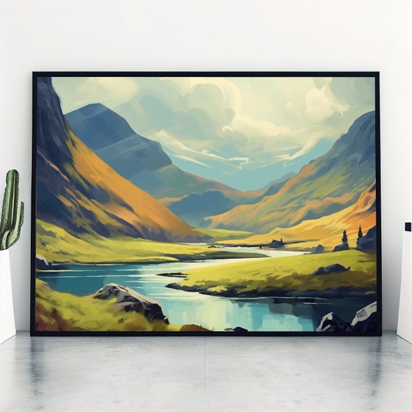 Scottish Highlands Travel Print Highlands Scottish Highlands Art Print Highlands Wall Print For Scottish Gift For Scotland Wall Gift Print