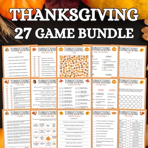 Thanksgiving Games , Thanksgiving Game Bundle , Thanksgiving Games Printable , Party Games and Activities, Family Games, Classroom Games