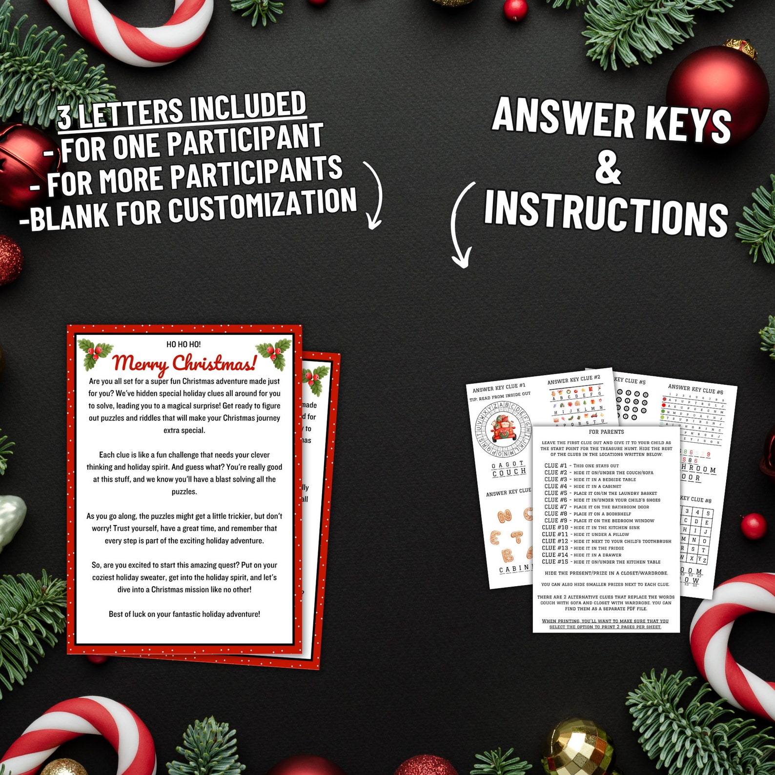 Christmas Treasure Hunt , Christmas Gift Hunt , Christmas Find the Gift ...