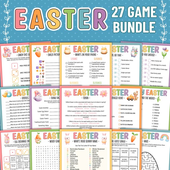 Easter Games for Kids, Easter Games Printable, Easter Activities, Easter Party Games, Easter Activity Printables, Easter Activities for Kids