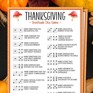 Thanksgiving Gratitude Dice Game, Printable Thanksgiving Games, Thanksgiving Activities, Thanksgiving Party Games, Family Games