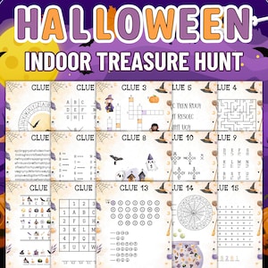 Caccia al tesoro di Halloween, Caccia di Halloween per bambini più grandi, Attività di Halloween, Giochi per feste di Halloween, Giochi, Puzzle, Stampabili di Halloween