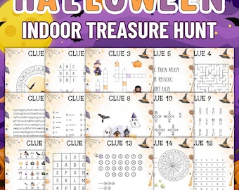 Halloween Treasure Hunt,  Halloween Hunt Older Kids, Halloween Activities, Halloween Party Games, Games, Puzzles, Halloween Printables
