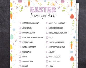 Easter Scavenger Hunt , Easter Printable Games, Easter Party Games, Easter Classroom Games, Easter Family Games, Easter Games