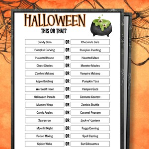 Halloween This or That, Halloween Classroom Activities, Halloween Party Games, Halloween Office Games, Halloween Games and Activities