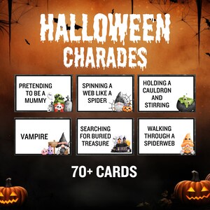 Halloween Charades, Halloween Pictionary, Printable Charades, Halloween Party Activities, Halloween Classroom Activities, Family Party