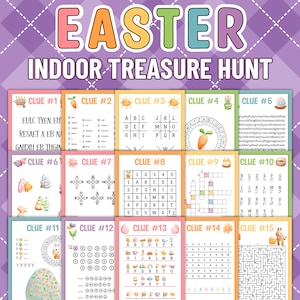 Easter Treasure Hunt, Easter Scavenger Hunt, Easter Activities for Older Kids, Printable Easter Games, Easter Puzzles , Easter Egg Hunt