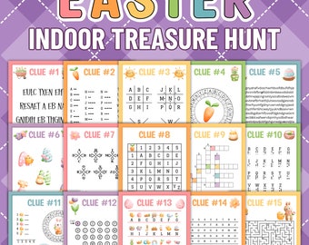 Easter Treasure Hunt, Easter Scavenger Hunt, Easter Activities for Older Kids, Printable Easter Games, Easter Puzzles , Easter Egg Hunt
