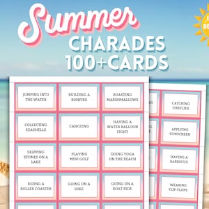 Summer Party Charades , Summer Activities, Charades , Summer Party , Beach Party , Family Activities, Pool Party , Party Games