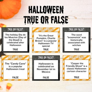 Juego de Halloween, Verdadero o Falso, Juegos de Fiesta de Halloween, Juego de Halloween Imprimible, Actividades de Halloween, Imprimibles de Halloween, Juegos de Aula