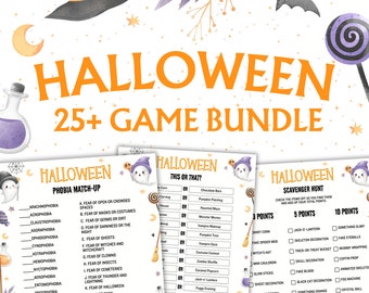 Halloween Game Bundle, Halloween Spiele, Halloween Spiele, Halloween Aktivitäten, Halloween Party, Klassenzimmer Spiele, Familienspiele