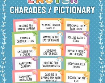 Easter Charades, Easter Pictionary, Easter Classroom Games, Easter Family Games, Easter Party Games, Printable Easter Games and Activities