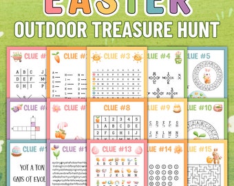 Easter Treasure Hunt, Easter Scavenger Hunt, Easter Activities for Older Kids, Easter Puzzle Clues, Outdoor Treasure Hunt, Easter Egg Hunt