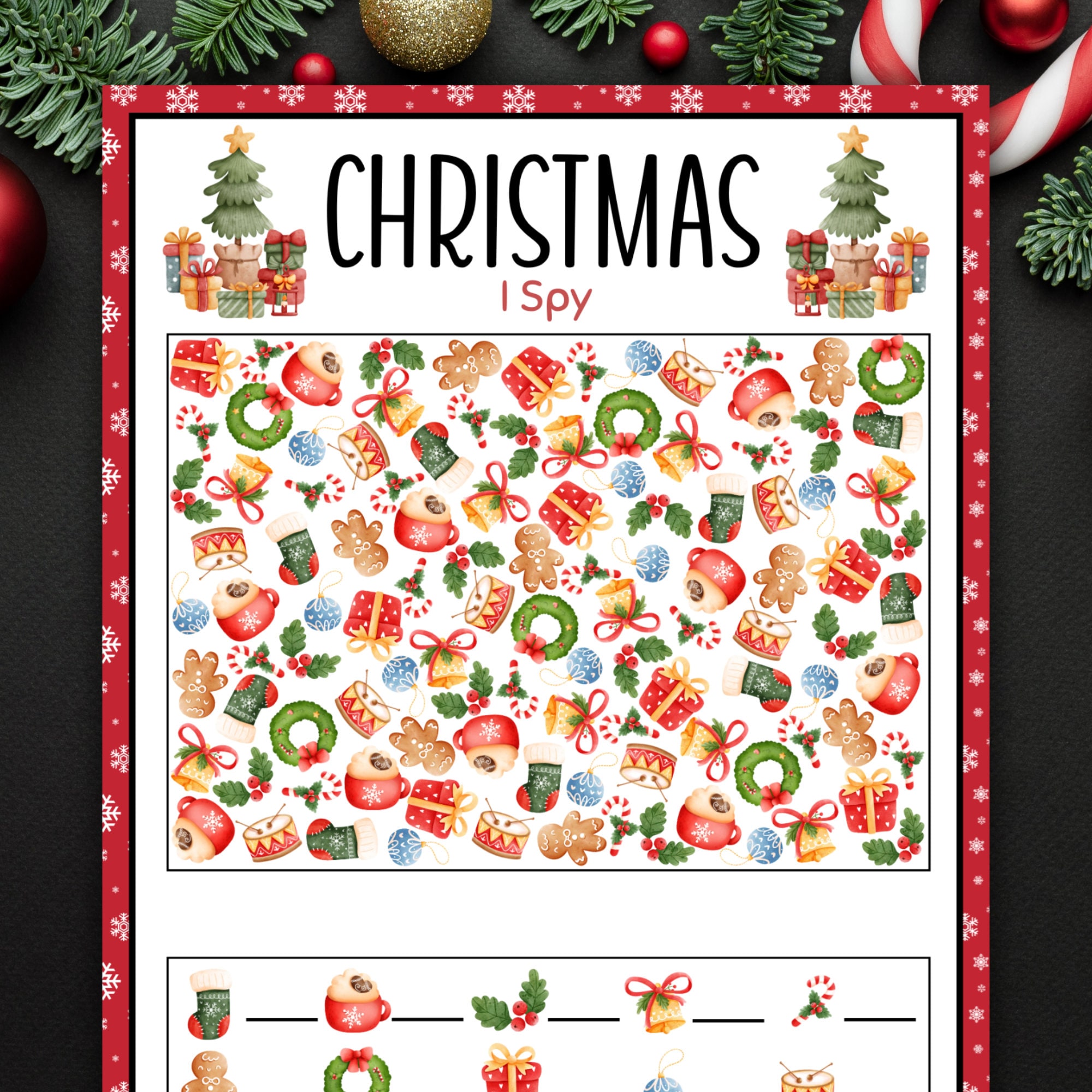 Christmas I Spy, Christmas Find the Picture Game, Christmas Printable Games, Christmas Activities, Classroom Games, Family Games - Etsy for Christmas I Spy Free Printable