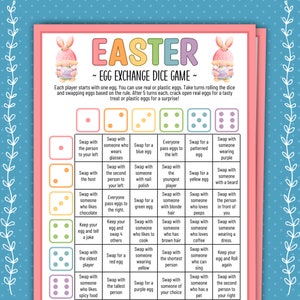 Easter Egg Exchange Dice Game, Easter Dice Game, Egg Exchange Game, Easter Classroom Activities, Easter Family Games, Easter Party Games