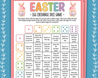 Easter Egg Exchange Dice Game, Easter Dice Game, Egg Exchange Game, Easter Classroom Activities, Easter Family Games, Easter Party Games