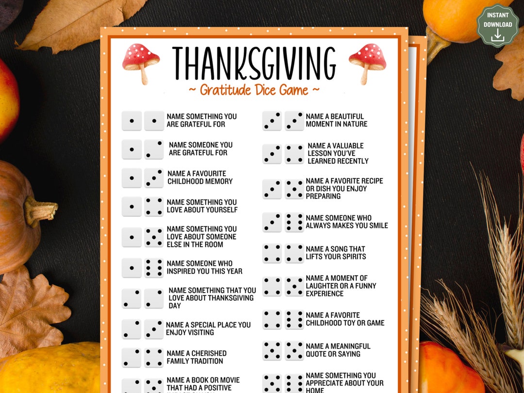 Thanksgiving Gratitude Dice Game - Il 1080xN.5554417367 Ozso 