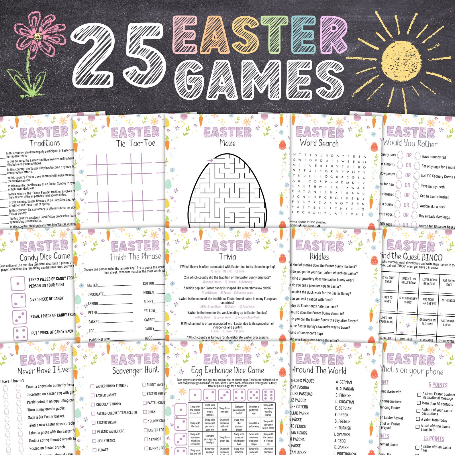 Easter Games, Easter Party Games, Printable Easter Games, Easter ...