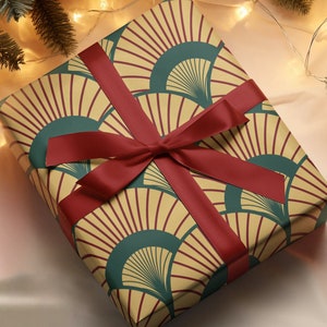 extravagant birthday gift wrapping paper gatsby style art deco 20-s luxury