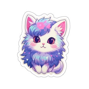 Cute Anime Cat Sticker, Kawaii Neko Stickers