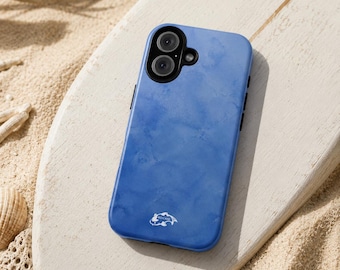Ink Blue Tough Phone Case in Watercolour Ombre, Minimalist Coastal iPhone Case, Samsung Galaxy & Google Pixel Protective Cover