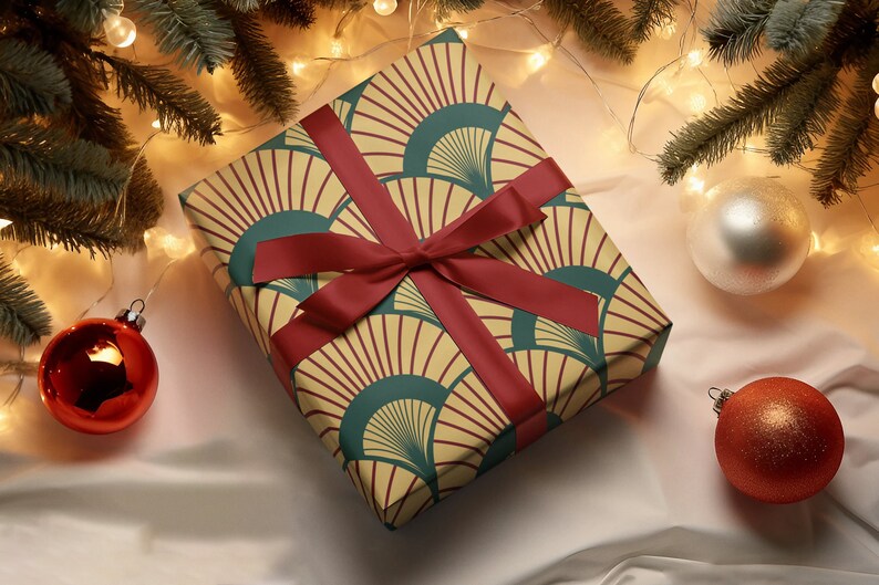 extravagant birthday gift wrapping paper gatsby style art deco 20-s luxury