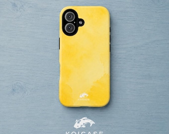 Watercolour Lemon Yellow Phone Case, Mediterranean Aesthetic iPhone, Samsung, Minimalist Coastal Summer Google Pixel Cover