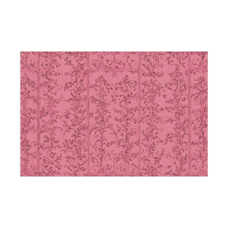 Pink Coquette Gift Wrap Paper, Elegant Bow Wrapping Paper, Feminine Vintage Gift Wrap, Pink Birthday Wrapping Paper, Bridal Shower Gift Wrap image 3