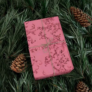 Pink Coquette Gift Wrap Paper, Elegant Bow Wrapping Paper, Feminine Vintage Gift Wrap, Pink Birthday Wrapping Paper, Bridal Shower Gift Wrap image 5
