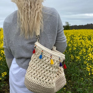 CROCHET PATTERN Linnea Bag, LARGE size, beach bag pattern, crochet purse shopping bag macrame boho summer handbag, crochet shoulder bag, Pdf image 9