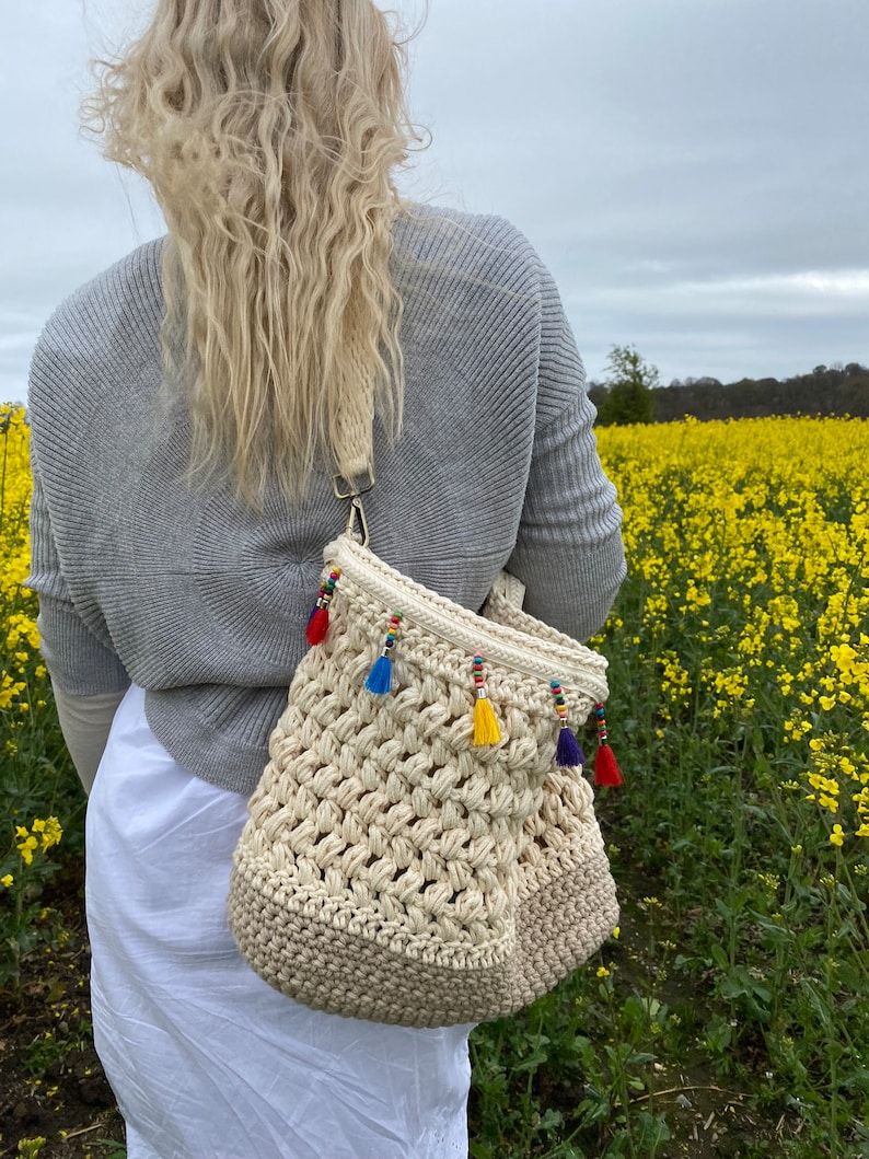 CROCHET PATTERN Linnea Bag, LARGE size, beach bag pattern, crochet purse shopping bag macrame boho summer handbag, crochet shoulder bag, Pdf image 9