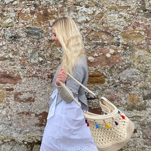 CROCHET PATTERN Linnea Bag, LARGE size, beach bag pattern, crochet purse shopping bag macrame boho summer handbag, crochet shoulder bag, Pdf image 7