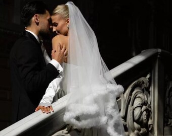 Dreamy ruffled tulle veil perfect for your big day