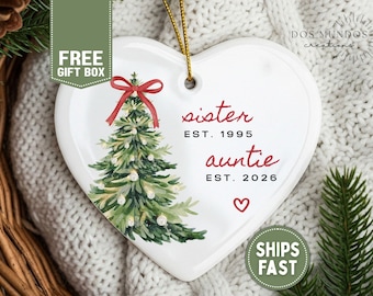 Sister to Auntie Ornament Promoted to Auntie Christmas Ornament First Time Auntie Ornament Auntie Pregnancy Reveal New Auntie Keepsake