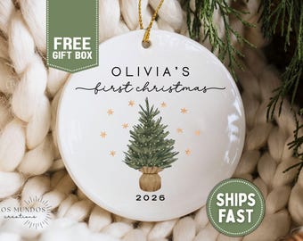 Baby's First Christmas Ornament Personalized Baby's 1st Christmas Ornament Baby First Ornament Custom Baby Name Ornament New Baby Keepsake
