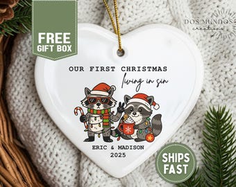 Living in Sin Ornament First Christmas Together Ornament Couples Christmas Ornament Funny New Couples Ornament Living Together Ornament