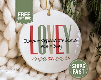 Personalized Lovey Christmas Ornament Grandchildren Ornament Lovey Gift Custom Lovey Ornament with Grandkids Names Lovey Keepsake