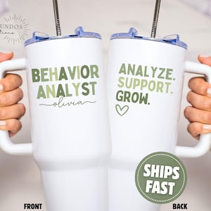 Personalized Behavior Analyst Tumbler Custom Behavior Analyst Cup BCBA Gift for Behavior Analyst Travel Mug BCBA Tumbler with Handle